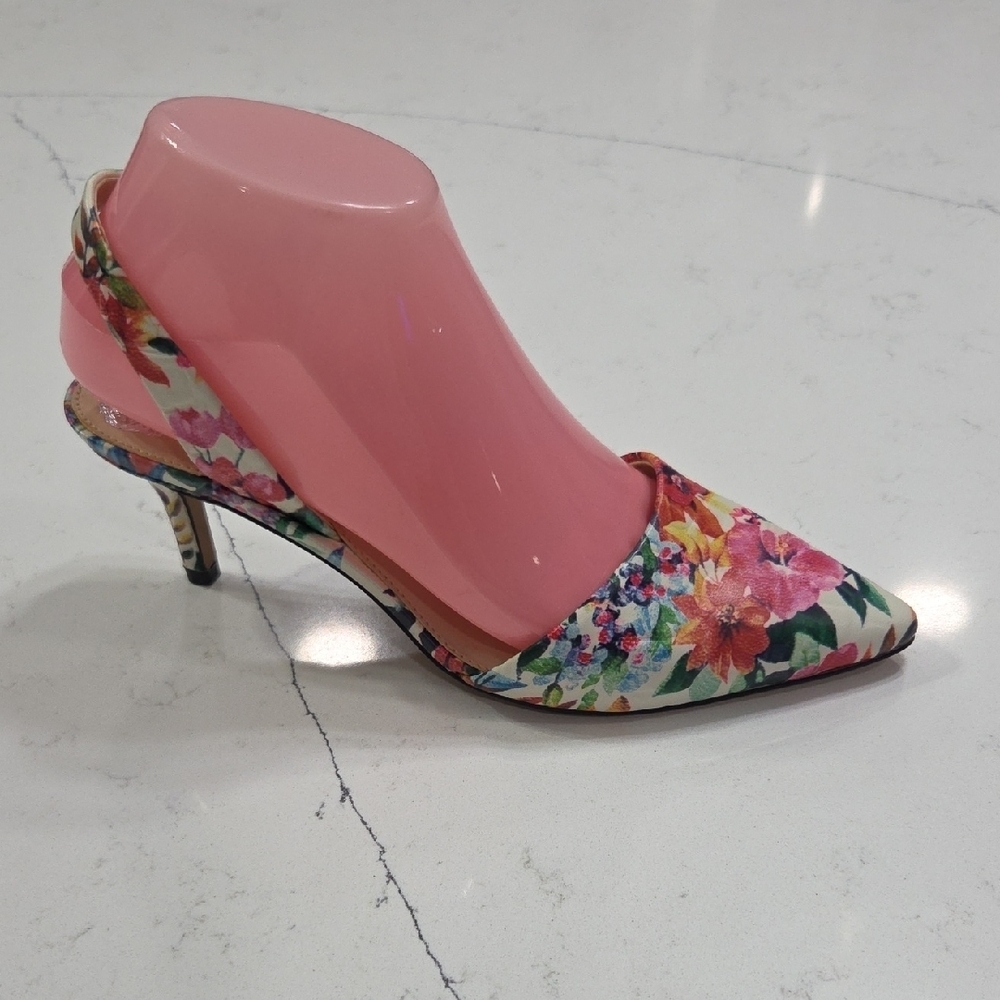 Vince Camuto Floral Slingback Heels Sz7 New Without Tag